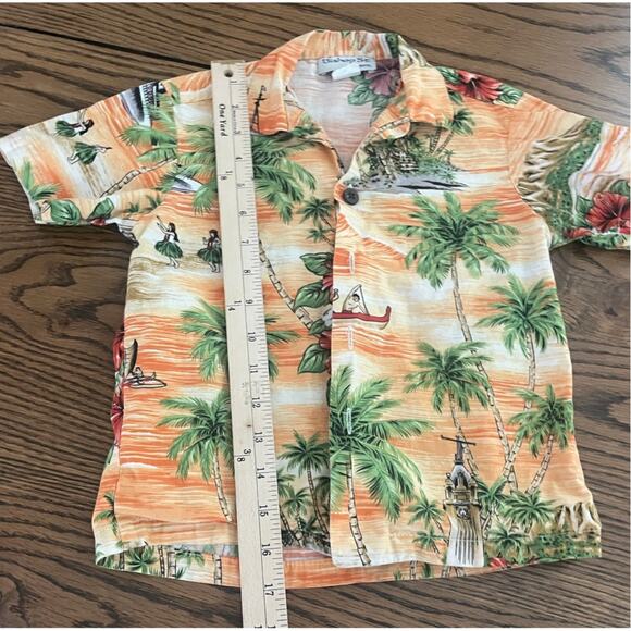 VTG Bishop St Apparel Hawaiian Toddler Palm Trees Orange Cotton Shirt-Size 2 - Picture 5 of 6